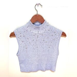 ONCE1AGAIN EUC Elegant Faux Pearl-Embellished Sleeveless Top